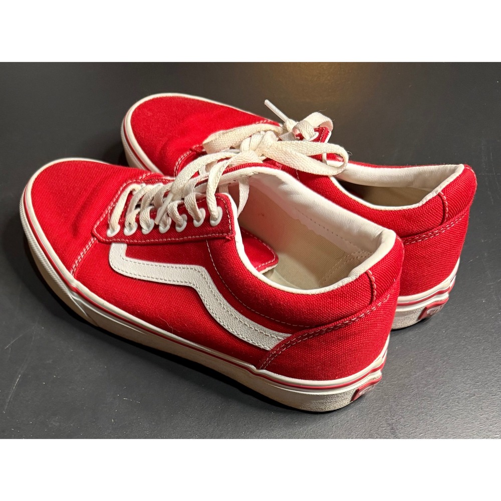 Vans Ward Low Top Sneakers Mens 7.5 Red Canvas Lace Up Skate Shoes - Picture 5 of 14